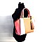 Tasseled 3 Color Block Wing Satchel