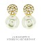 Large Trendy PEARL CZ Post Earrings