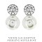 Large Trendy PEARL CZ Post Earrings
