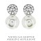 Large Trendy PEARL CZ Post Earrings