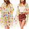 Floral PRINT SILKY WOMEN'S COVER-UP KIMONO