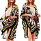 TROPICAL PRINT SILKY WOMEN'S COVER-UP KIMONO