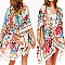 Floral PRINT SILKY WOMEN'S COVER-UP KIMONO