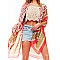 CLASSIC PAISLEY PRINT SILKY WOMEN'S COVER-UP KIMONO