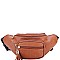 STYLISH SMOOTH FAUX LEATHER FASHION TASSELED TRAVEL WAIST BAG JYKL-089