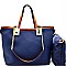 KL6246-LP Chain Accent 2 Tone 2 in 1 Tote