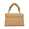 PATTERN WRINKLE HANDLE SATCHEL CROSSBODY BAG