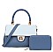 2 in 1 Color Block Satchel Bag