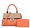 2 in 1 Color Block Satchel Bag