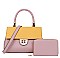 2 in 1 Color Block Satchel Bag