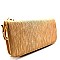 Textured Snake Skin Accent Foxy Wristlet