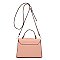 Smooth Padlock Flap Satchel Bag