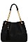 TRENDY SMOOTH TEXTURED TASSELED MESH HOBO BAG JYL-0043