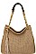 TRENDY SMOOTH TEXTURED TASSELED MESH HOBO BAG JYL-0043