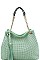 TRENDY SMOOTH TEXTURED TASSELED MESH HOBO BAG JYL-0043