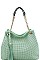 TRENDY SMOOTH TEXTURED TASSELED MESH HOBO BAG JYL-0043