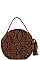 PYTHON PATTERN CIRCLE SHOULDER BAG WITH LONG STRAP