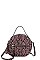 PYTHON PATTERN CIRCLE SHOULDER BAG WITH LONG STRAP