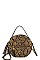 PYTHON PATTERN CIRCLE SHOULDER BAG WITH LONG STRAP