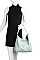 2 IN 1 REVERSIBLE TRENDY SATCHEL WITH LONG STRAP
