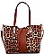 2 IN 1 TRENDY LEOPARD TWO TONE SATCHEL SET
