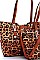 2 IN 1 TRENDY LEOPARD TWO TONE SATCHEL SET
