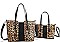 2 IN 1 TRENDY LEOPARD TWO TONE SATCHEL SET