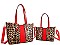 2 IN 1 TRENDY LEOPARD TWO TONE SATCHEL SET