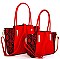 2 IN 1 TWO TONE PYTHON PATTERN SATCHEL SET