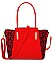 2 IN 1 TWO TONE PYTHON PATTERN SATCHEL SET