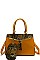 2 IN 1 TWO TONE PYTHON PATTERN SATCHEL WITH LONG STRAP