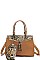 2 IN 1 TWO TONE PYTHON PATTERN SATCHEL WITH LONG STRAP