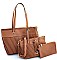 3 IN 1 TRENDY TOTE WITH MINI BAG AND CLUTCH SET
