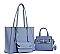 3 IN 1 TRENDY PLAIN HANDLE TOTE BAG CLUTCH SET