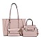 3 IN 1 TRENDY PLAIN HANDLE TOTE BAG CLUTCH SET
