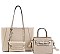 3 IN 1 TRENDY PLAIN HANDLE TOTE BAG CLUTCH SET