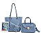 3 IN 1 FASHION ROUNDED DESIGN TOTE BAG WITH MINI BAG AND CLUTCH SET