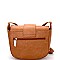 L0101-LP Simple Flap Saddle Bag Cross Body