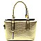 L0104-LP Tassel Accent Top-Flap Textured Satchel