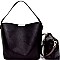 L0144-LP Classy 2 Tone 2 in 1 Bucket Hobo