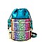 L0149-LP Unique Satin Drawstring Bag Glittery Framed Bucket Shoulder Bag