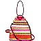 L0154-LP Colorful Tribal Print Unique Dome-Shape Shoulder Bag