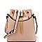 L0157-LP Chain Accent Drawstring Bucket Shoulder Bag