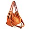 Genuine Leather Zipper Accented Hobo