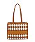 Mesh Check Printed Tote Bag