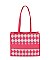 Mesh Check Printed Tote Bag