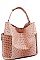 2 IN 1 CROC TEXTURED SATCHEL BAG