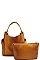2 IN 1 CROC TEXTURED SATCHEL BAG