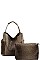 2 IN 1 CROC TEXTURED SATCHEL BAG
