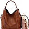 Fashionable Perforated 2 in 1 Side Pocket Hobo MH-LBB105